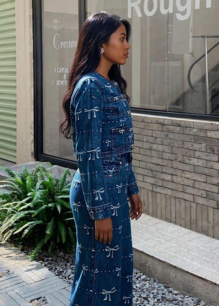 Denim Bow Set