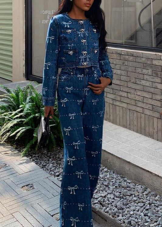 Denim Bow Set